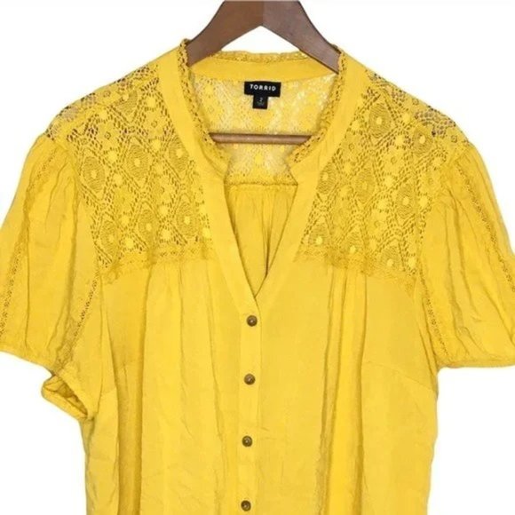 Torrid Lace Inset Blouse - Picture 3 of 9